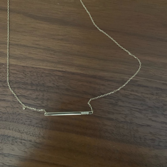 Aurate Gold Bar Necklace With Diamonds - Picture 10 of 12